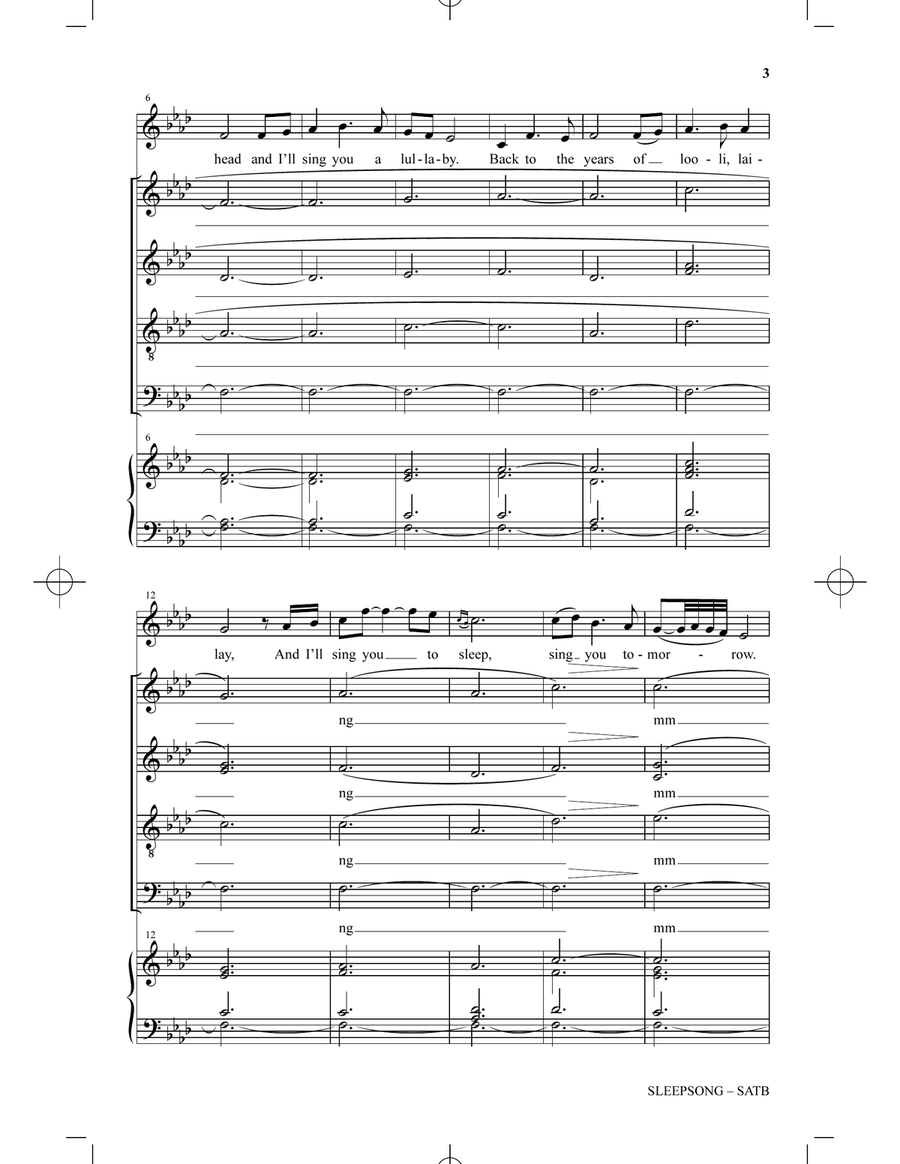 Sleepsong 4-Part scores gallery preview page 2