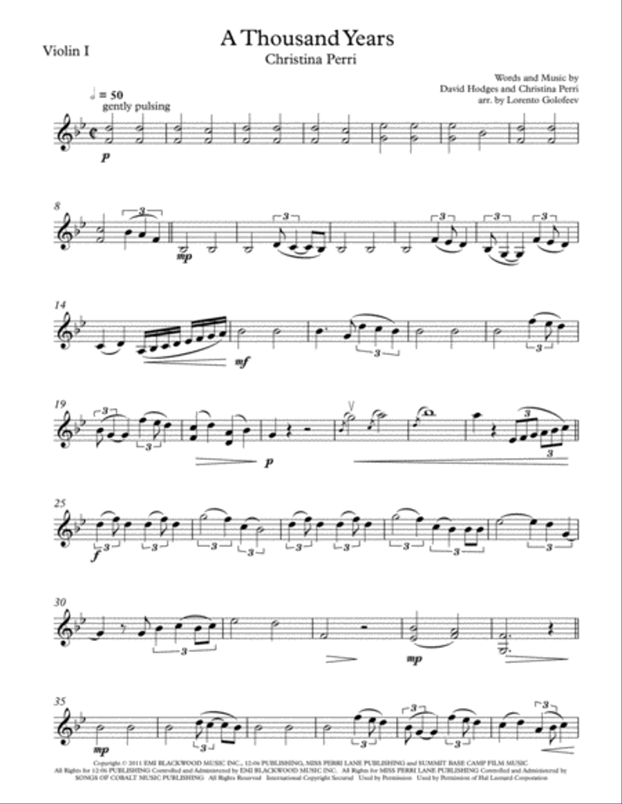 A Thousand Years String Quartet scores gallery preview page 1