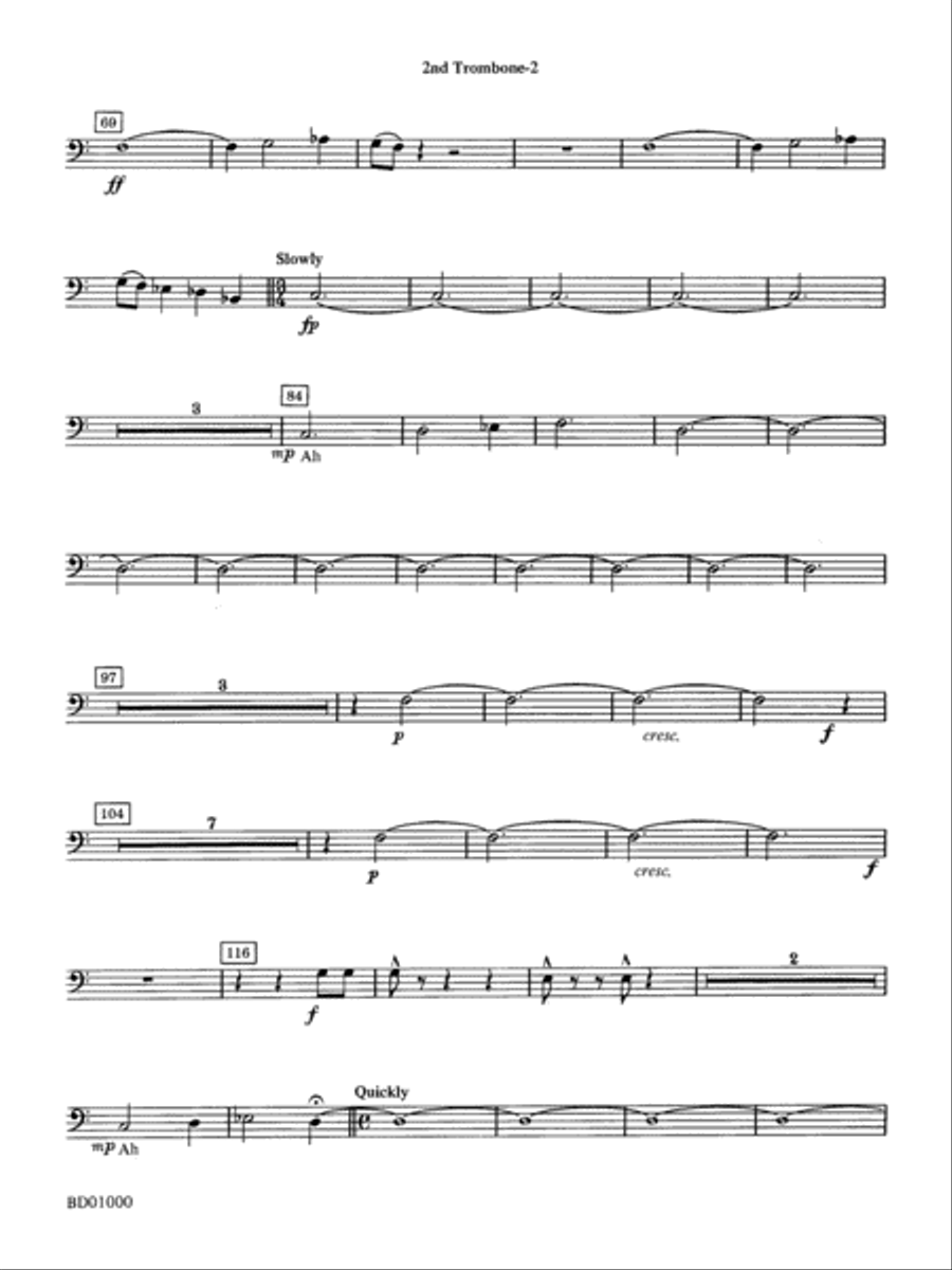 Chant Rituals: 2nd Trombone Concert Band scores gallery preview page 2