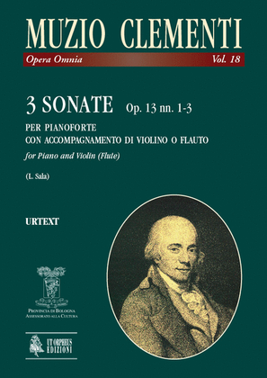 Book cover for 3 Sonatas Op. 13 Nos. 1-3 for Piano (Harpsichord) and Violin (Flute)