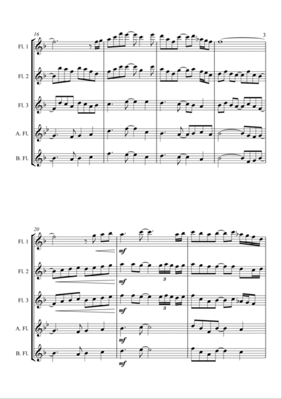 Tribute - for Flute Choir Woodwind Quintet scores gallery preview page 3