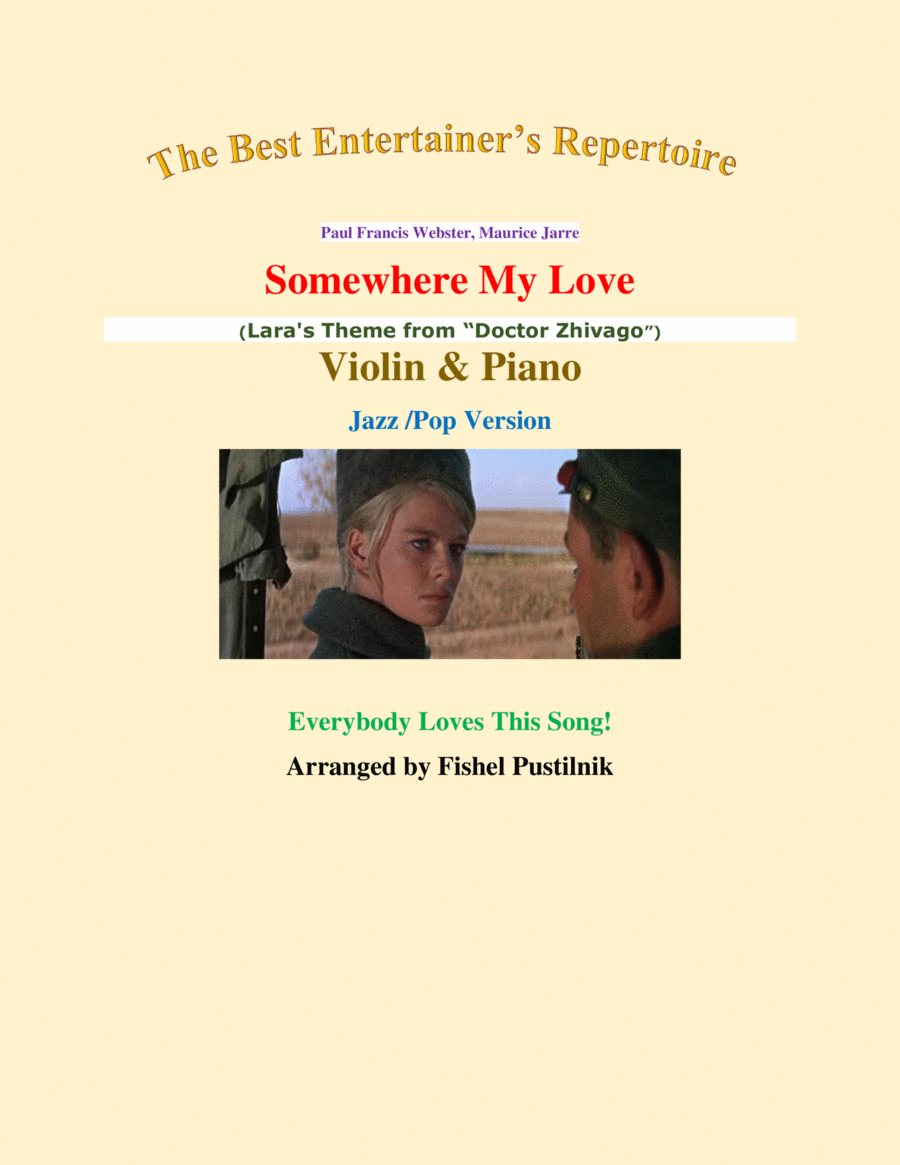 Somewhere, My Love Violin Solo scores gallery preview page 1