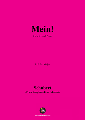 Book cover for Schubert-Mein,in E flat Major,Op.25,No.11,for Voice and Piano