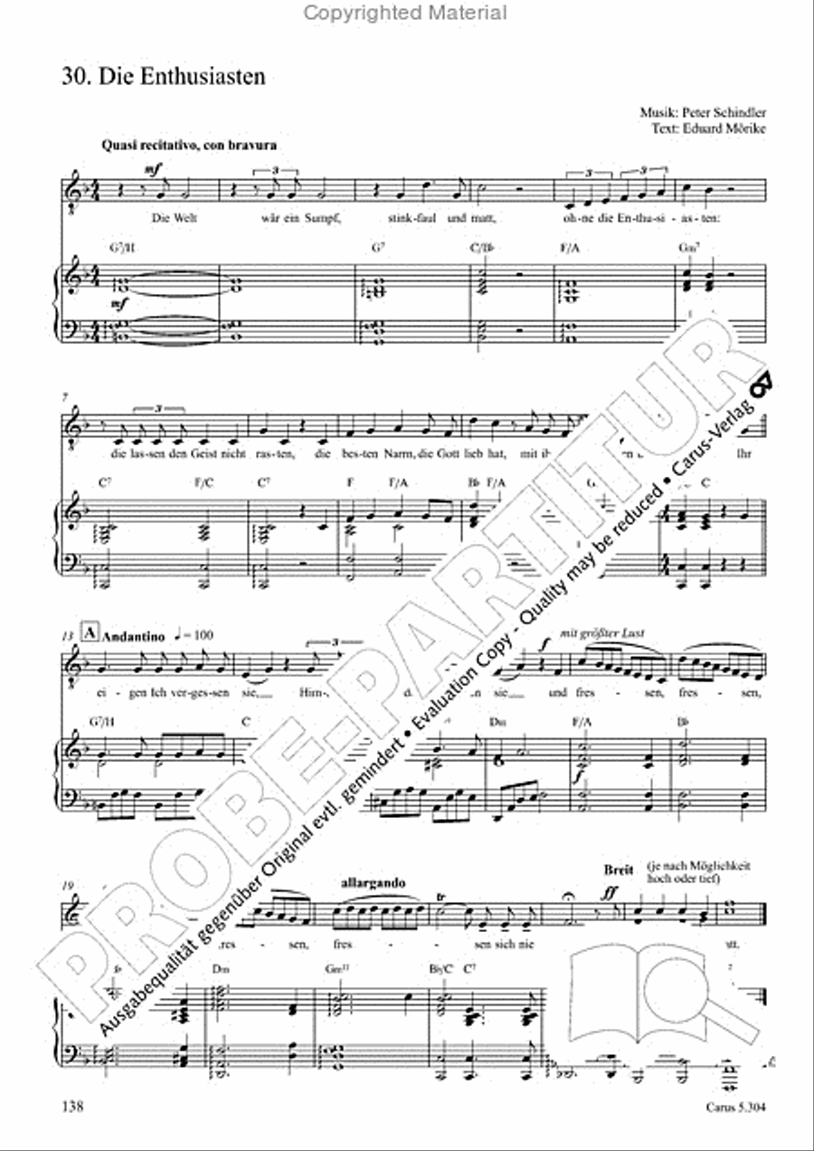 Schindler: Rosenzeit. Ein Liederzyklus uber die Liebe. Chansons fur Singstimme und Klavier Piano scores gallery preview page 139