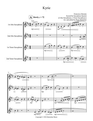 Kyrie (Durante) (Saxophone Quartet - 2 Alto, 2 Tenor)