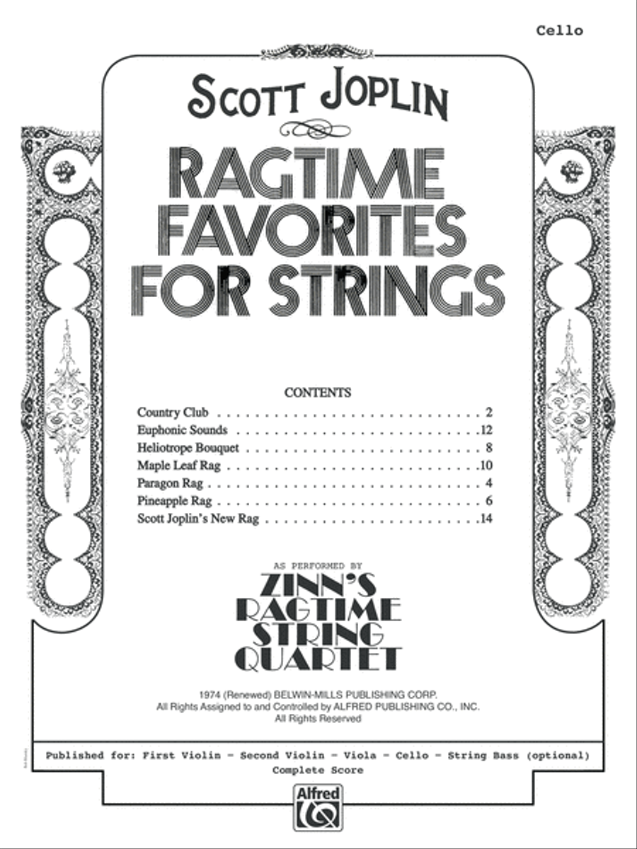 Ragtime Favorites for Strings