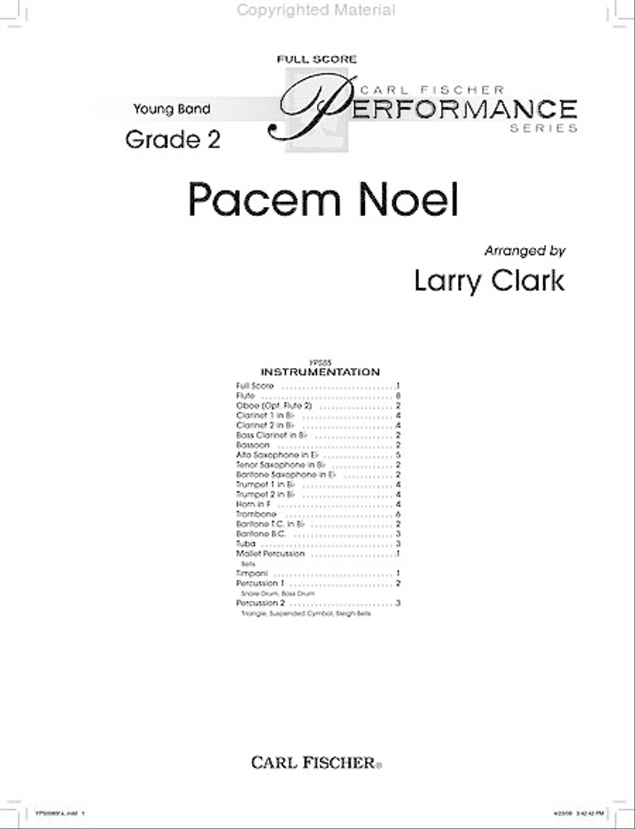 Pacem Noel Pacem Noel Concert Band scores gallery preview page 2
