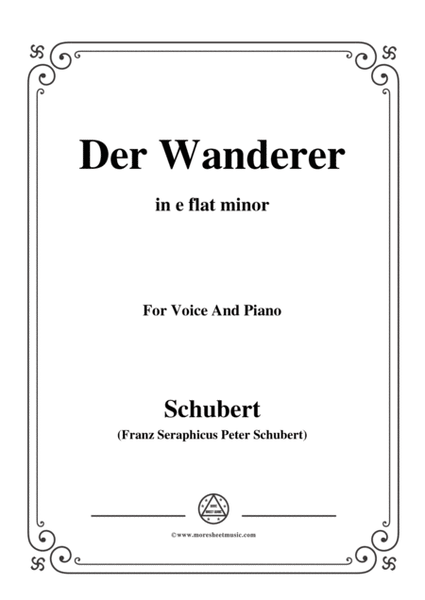 Schubert-Der Wanderer(The Wanderer),Op.4 No.1,in e flat minor,for Voice&Piano image number null