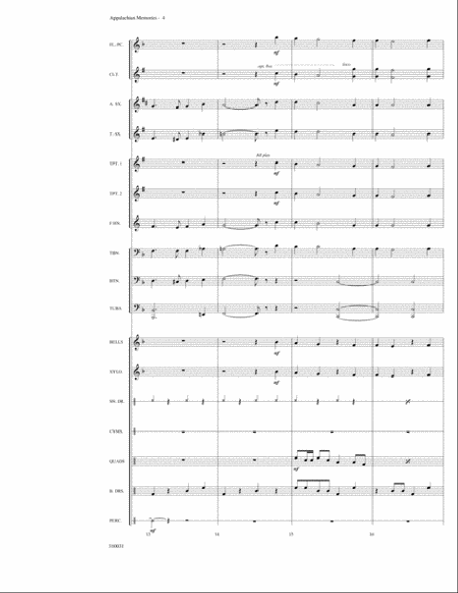 Appalachian Memories Appalachian Memories Marching Band scores gallery preview page 4