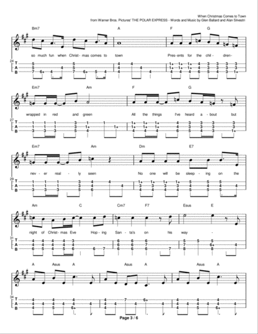 When Christmas Comes To Town Dulcimer scores gallery preview page 4