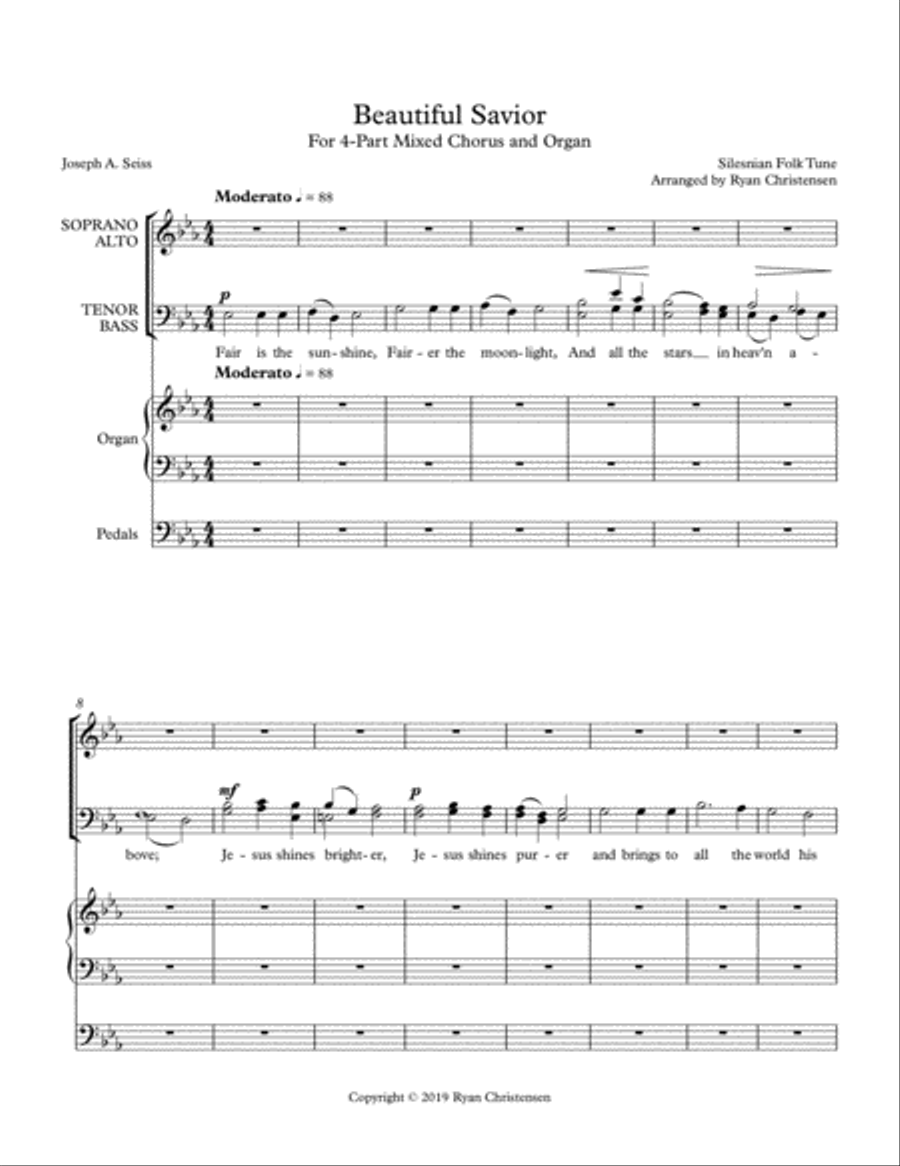 Beautiful Savior- SATB 4-Part scores gallery preview page 2