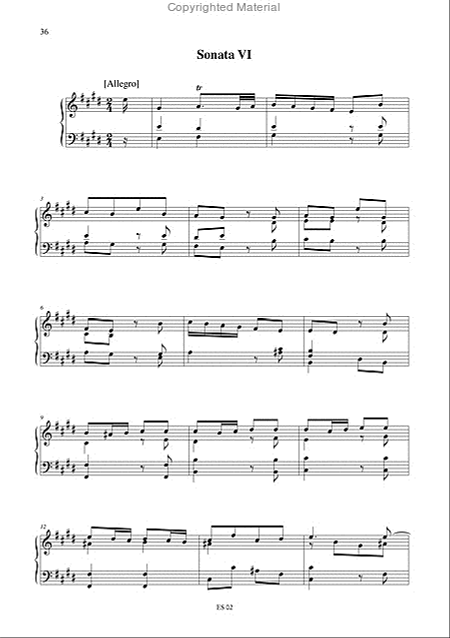 6 Sonatas (London, early 18th century) for Harpsichord Harpsichord scores gallery preview page 7