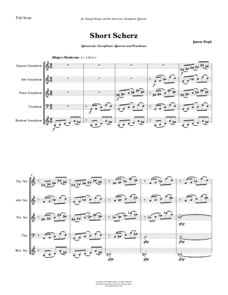 Short Scherz - Quintet for Saxophone Quartet and Trombone