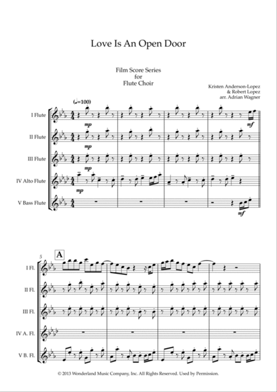 Love Is An Open Door Love Is An Open Door Flute Choir scores gallery preview page 3