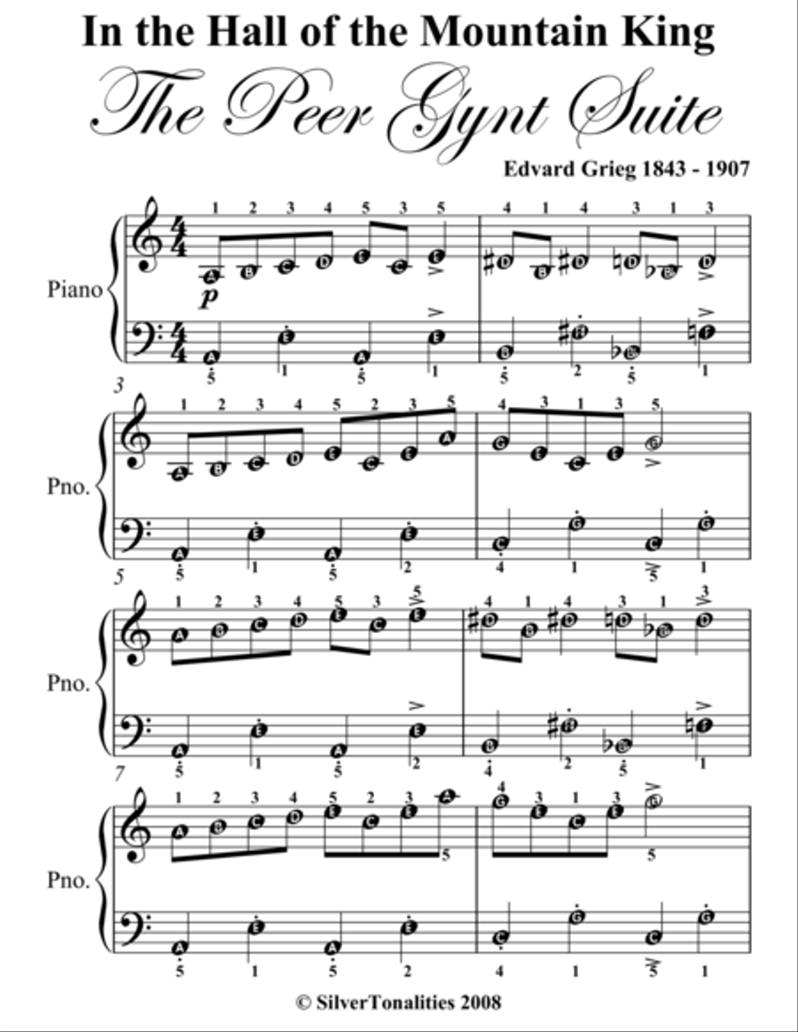 In the Hall of the Mountain King Easy Piano Sheet Music Easy Piano scores gallery preview page 2