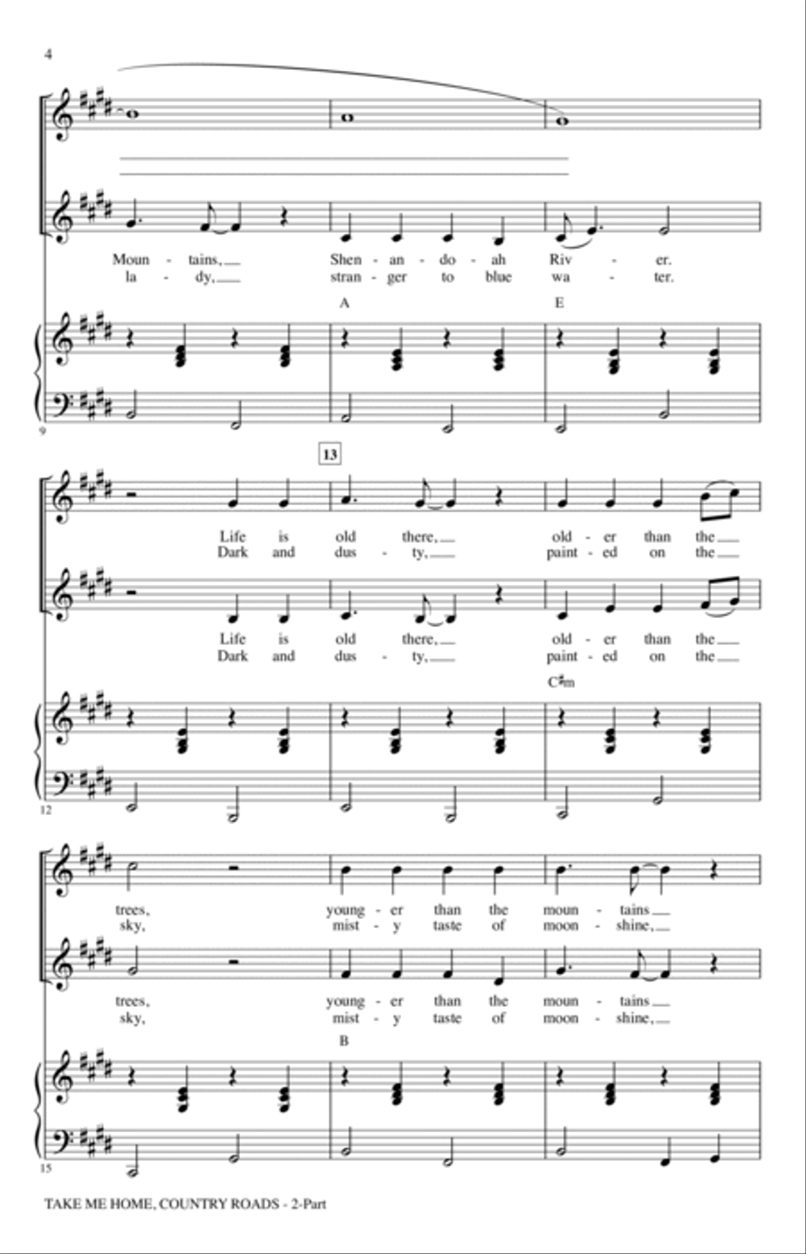 Take Me Home, Country Roads (arr. Roger Emerson) 2-Part scores gallery preview page 2