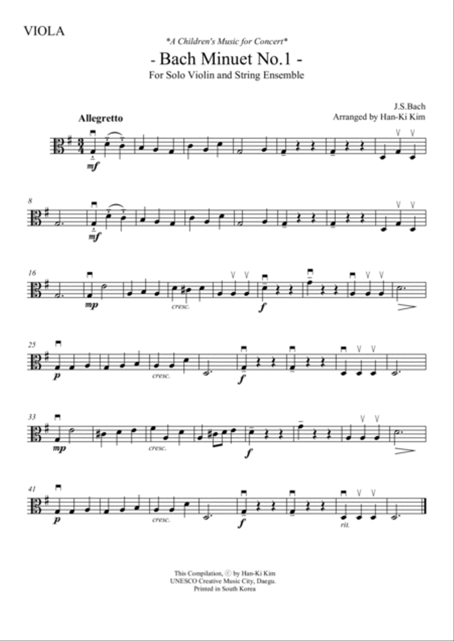 Bach Minuet No.1.2.3 (For Violin and Strings) Small Ensemble scores gallery preview page 6
