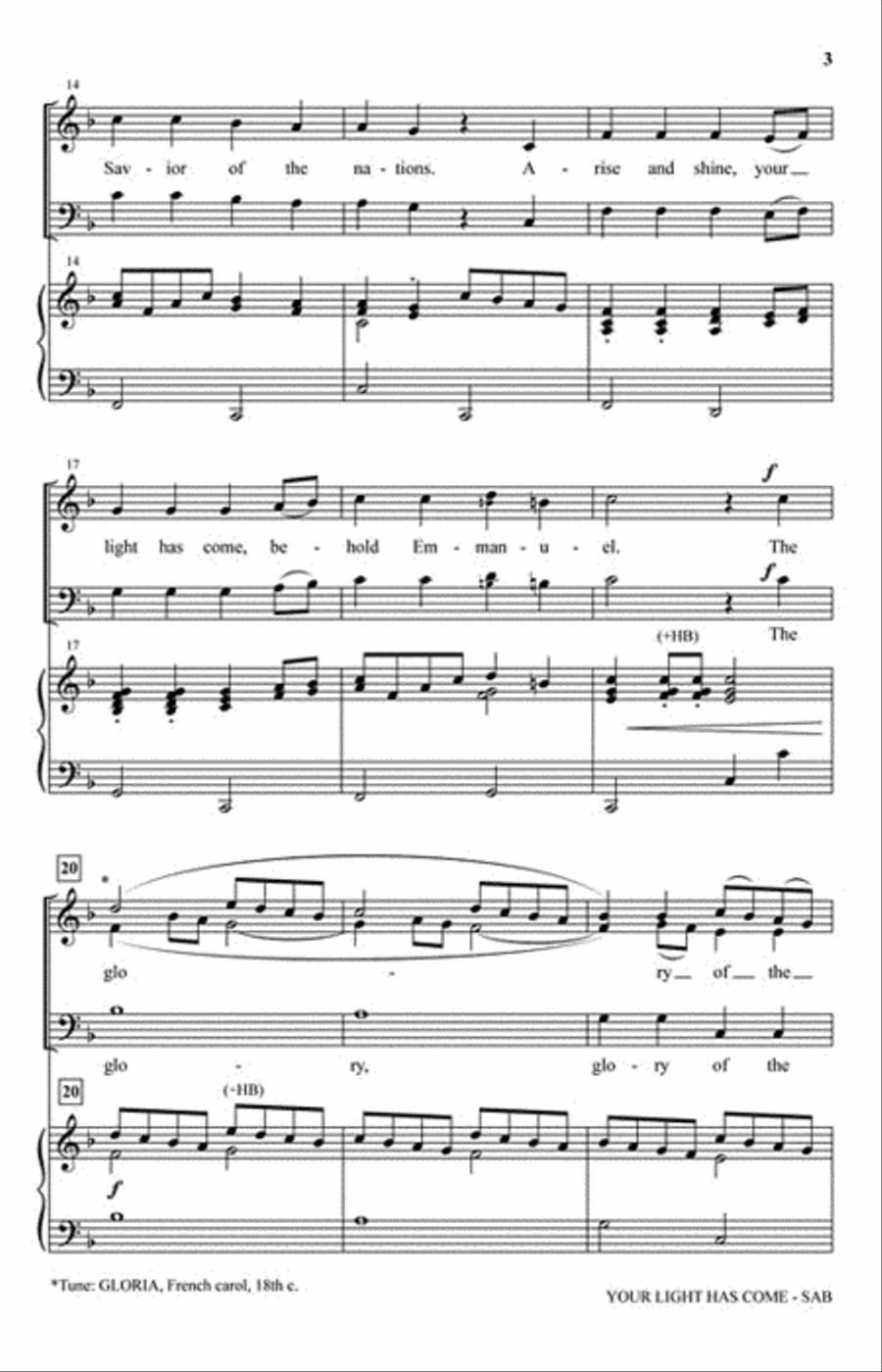 Your Light Has Come 3-Part scores gallery preview page 3