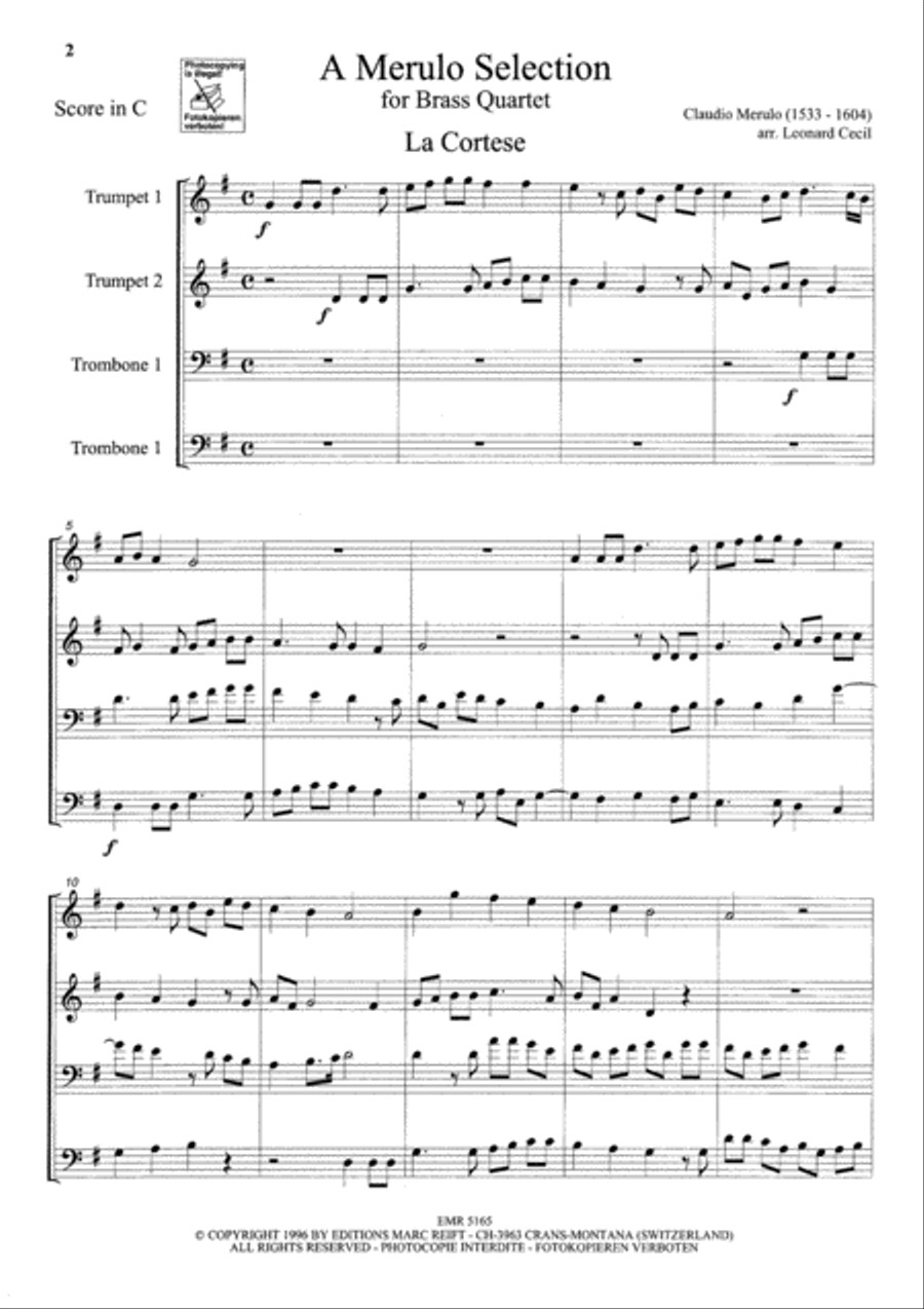 A Merulo Selection A Merulo Selection Brass Ensemble scores gallery preview page 3