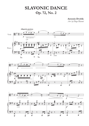 Slavonic Dance Op. 72 No. 2 for Viola and Piano
