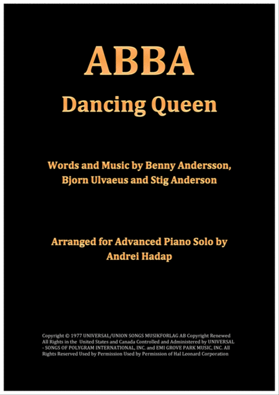 Dancing Queen Piano, Vocal, Guitar scores gallery preview page 1