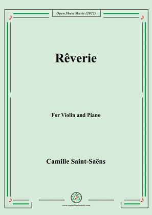 Book cover for Saint-Saëns-Rêverie,for Violin and Piano