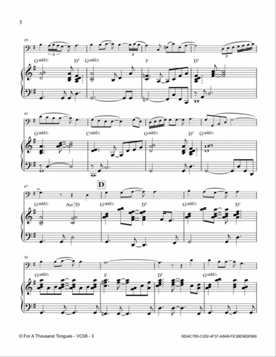O For A Thousand Tongues Piano scores gallery preview page 4