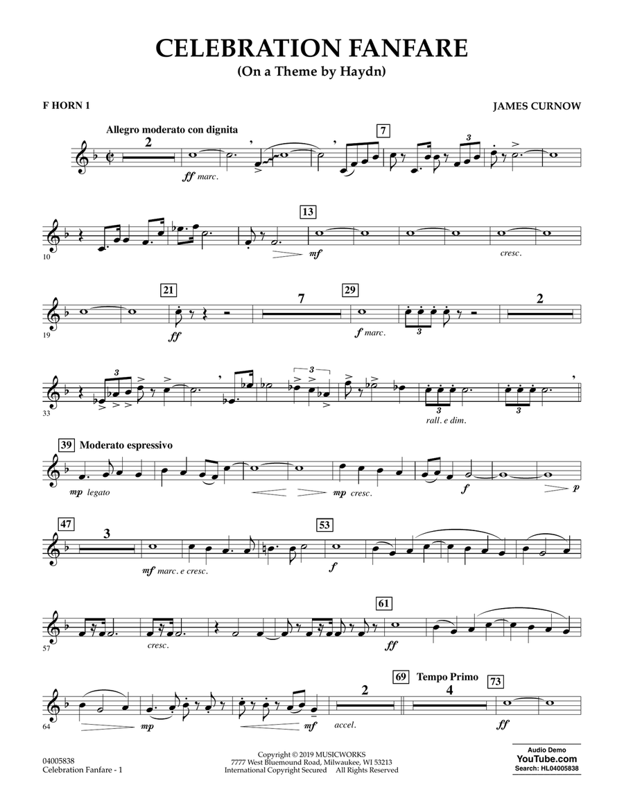 Celebration Fanfare (On a Theme by Haydn) - F Horn 1