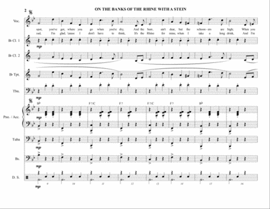 ON THE BANKS OF THE RHINE WITH A STEIN - GERMAN BAND - OKTOBERFEST Large Ensemble scores gallery preview page 2