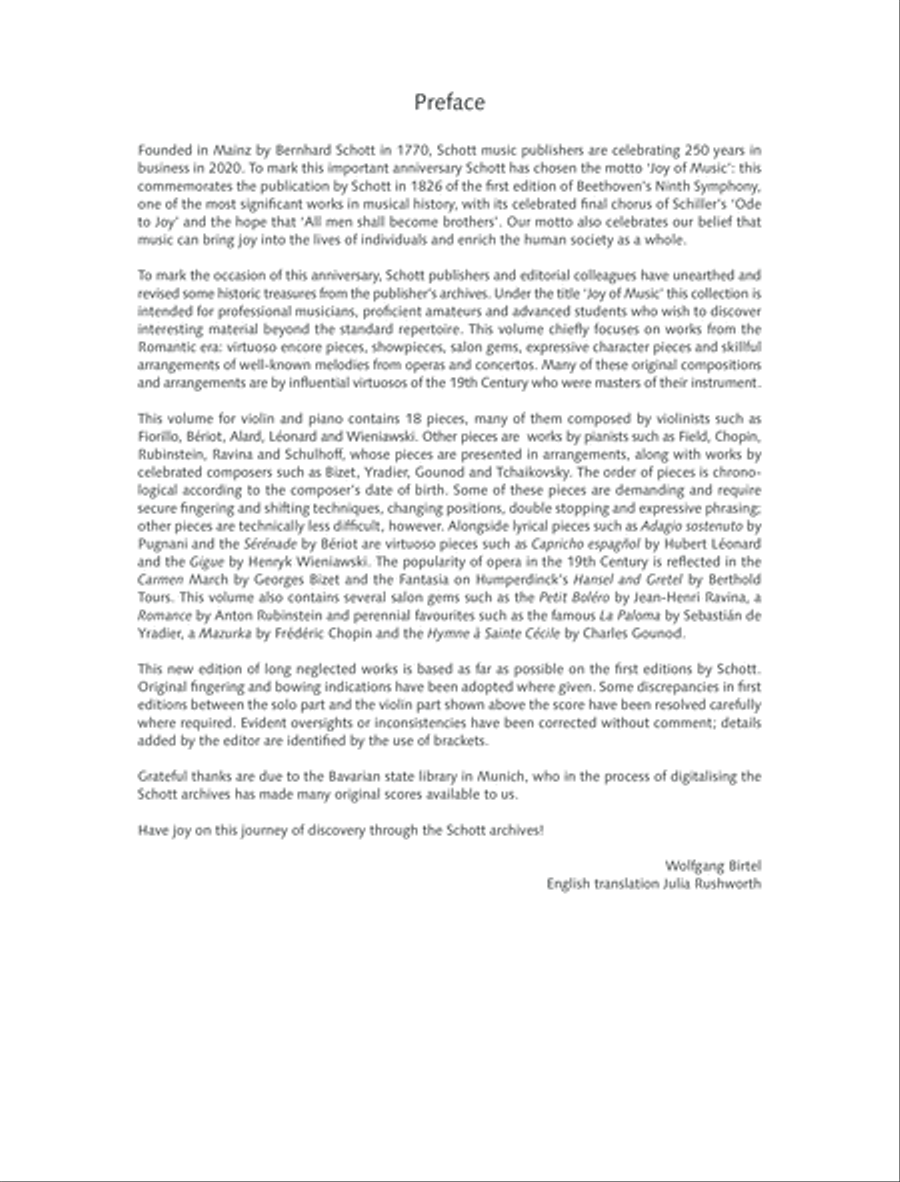 Joy of Music – Discoveries from the Schott Archives Violin Solo scores gallery preview page 4