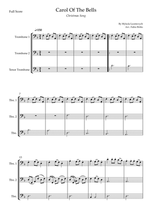 Carol Of The Bells (Christmas Song) for Trombone Trio (D Minor)