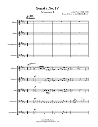 Book cover for John Field, Sonata IV (Movement I) arranged for orchestra by Scott Fields Davis