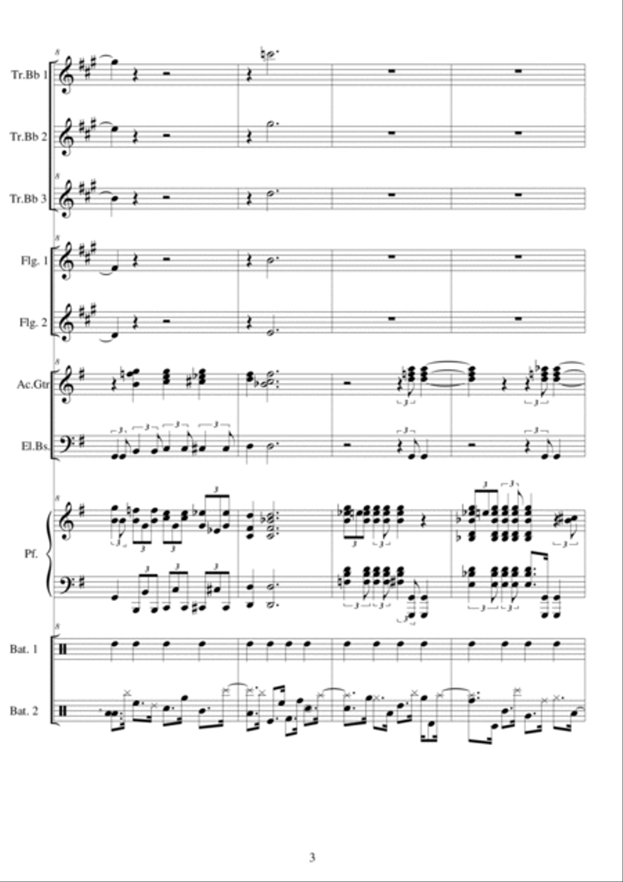 Italian Swingin' Boogie for piano and brass Piano scores gallery preview page 3