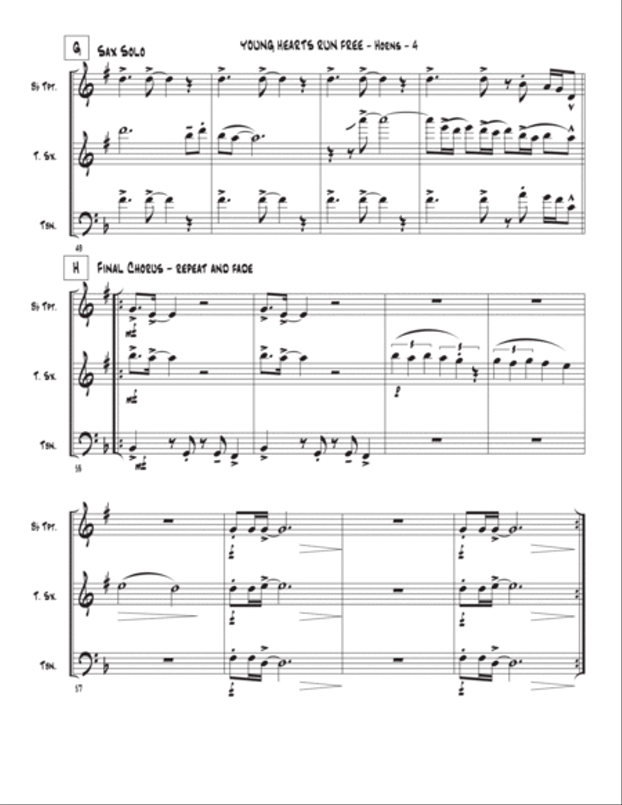 Young Hearts Run Free Tenor Saxophone scores gallery preview page 4