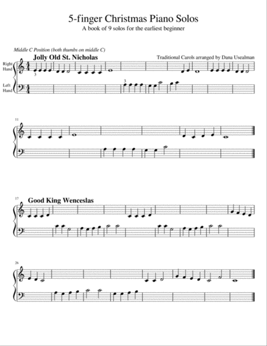 5-finger Christmas Piano Solos Piano Method scores gallery preview page 2