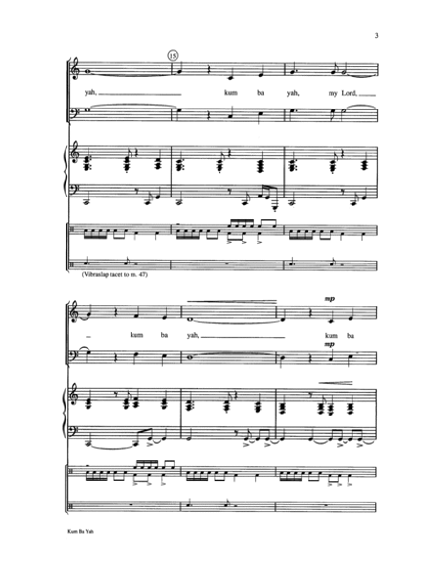Kum Ba Yah Choir scores gallery preview page 3