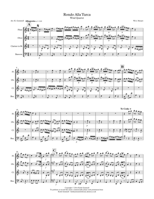 Rondo Alla Turca: Woodwind Quartet