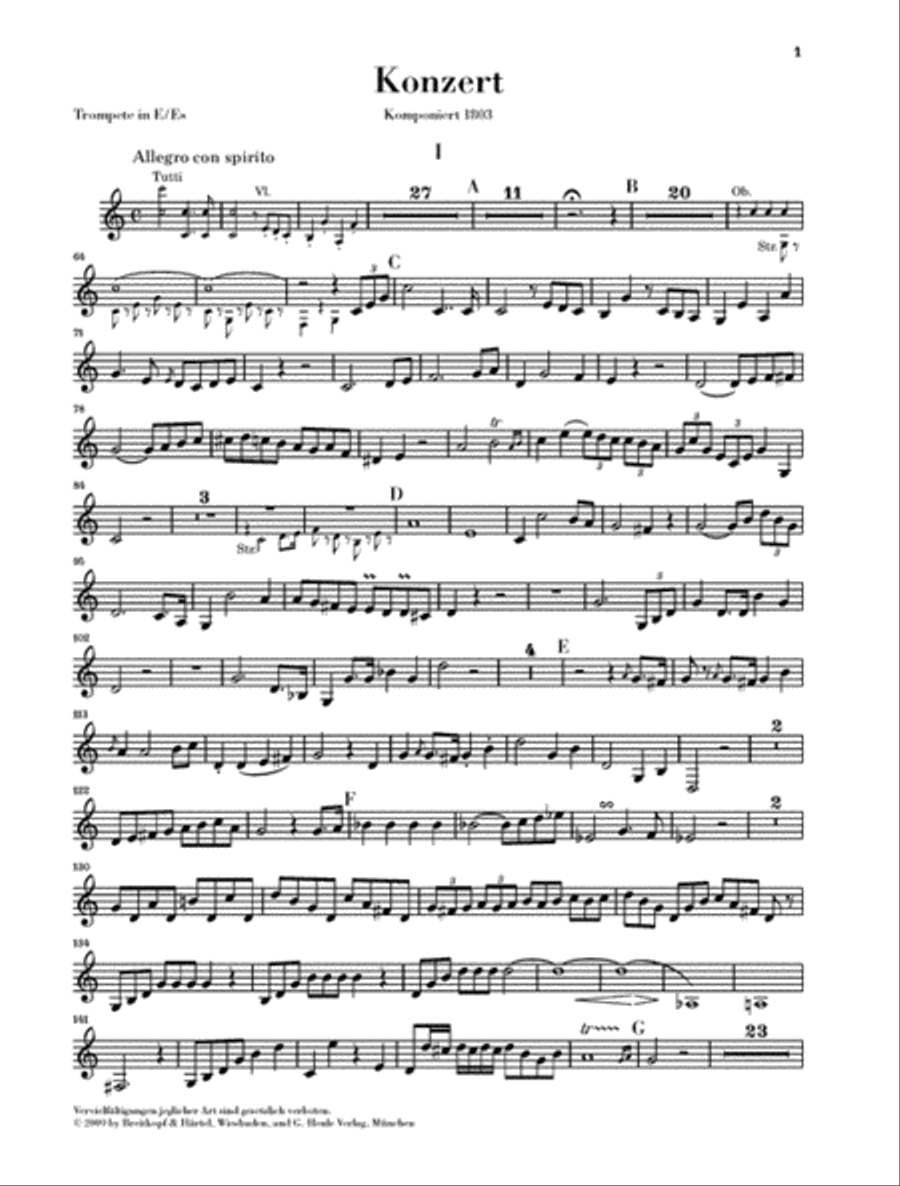 Trumpet Concerto in E Major Trumpet Solo scores gallery preview page 4