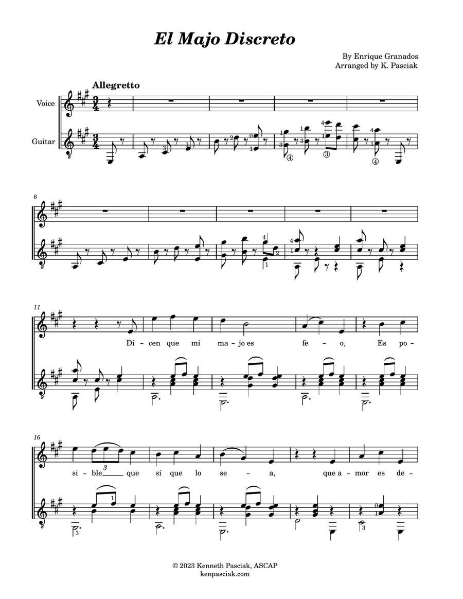 Four Tonadillas (for Voice & Guitar) Chamber Music scores gallery preview page 4
