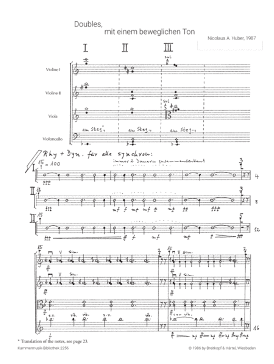 Doubles, mit einem beweglichen Ton String Quartet scores gallery preview page 2