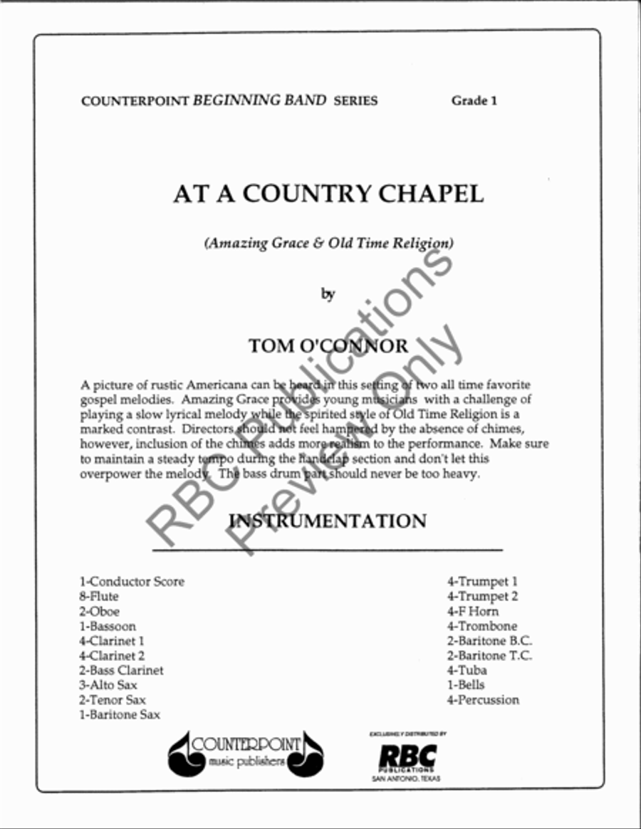 At A Country Chapel (Score) Concert Band scores gallery preview page 2