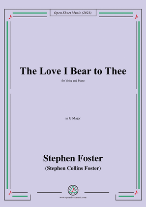 Book cover for S. Foster-The Love I Bear to Thee,in G Major