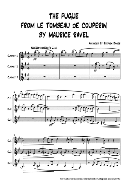 The Fugue From Le Tombeau de Couperin by Maurice Ravel for Clarinet Trio. image number null