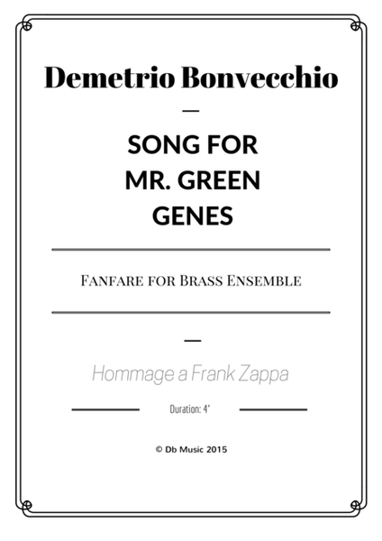 Song for Mr. Green Genes - Fanfare for Brass Ensemble - Score Only image number null