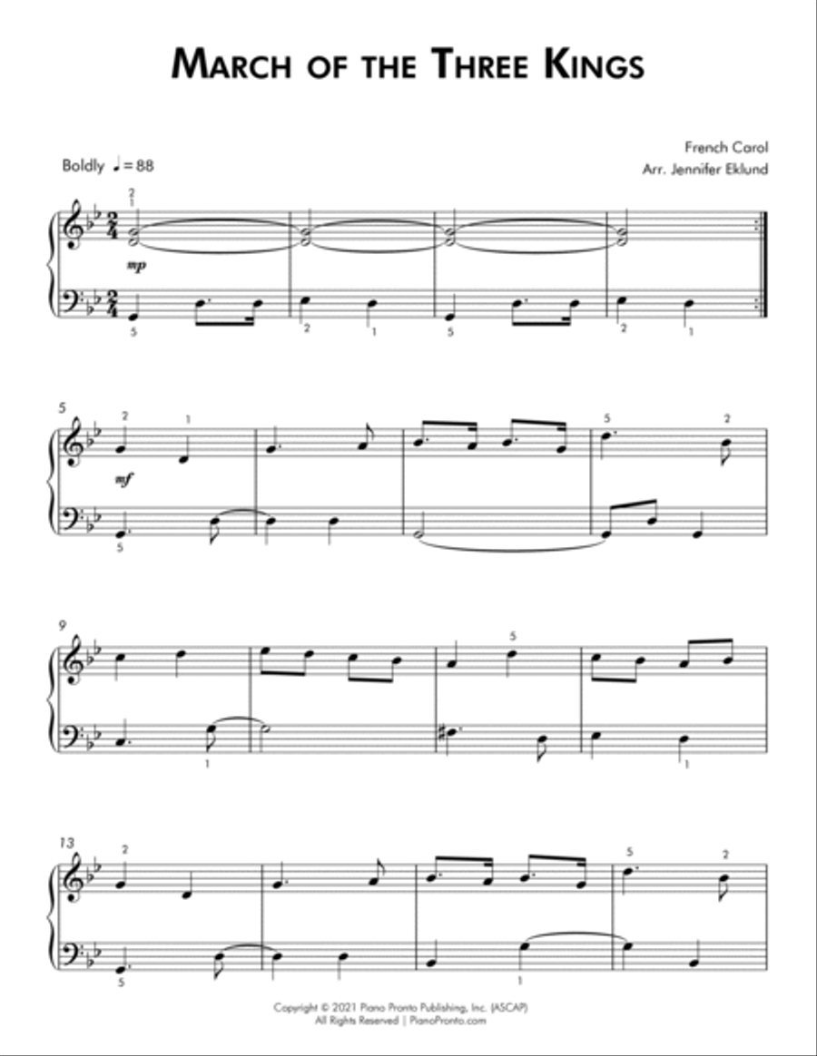 March of the Three Kings (Easy Holiday Solo) Easy Piano scores gallery preview page 2