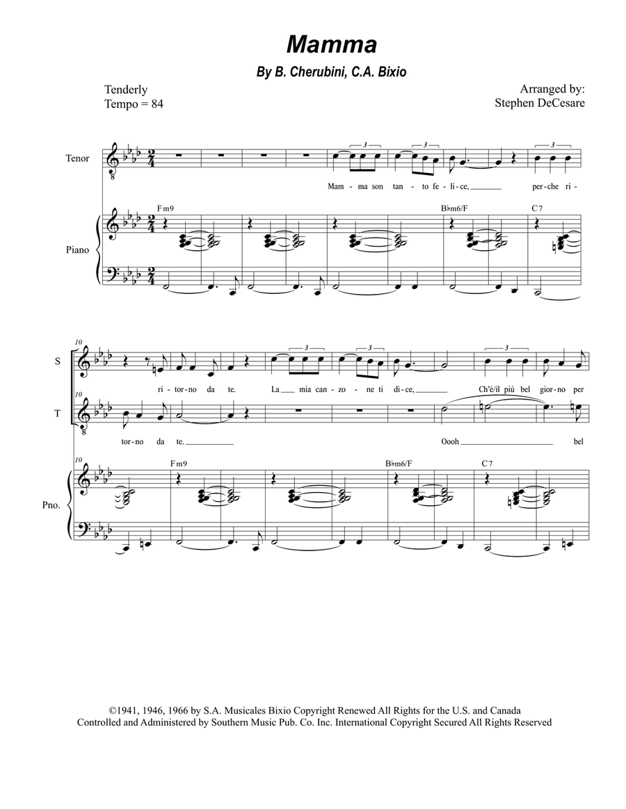 Mama (mamma) Vocal Duet scores gallery preview page 1
