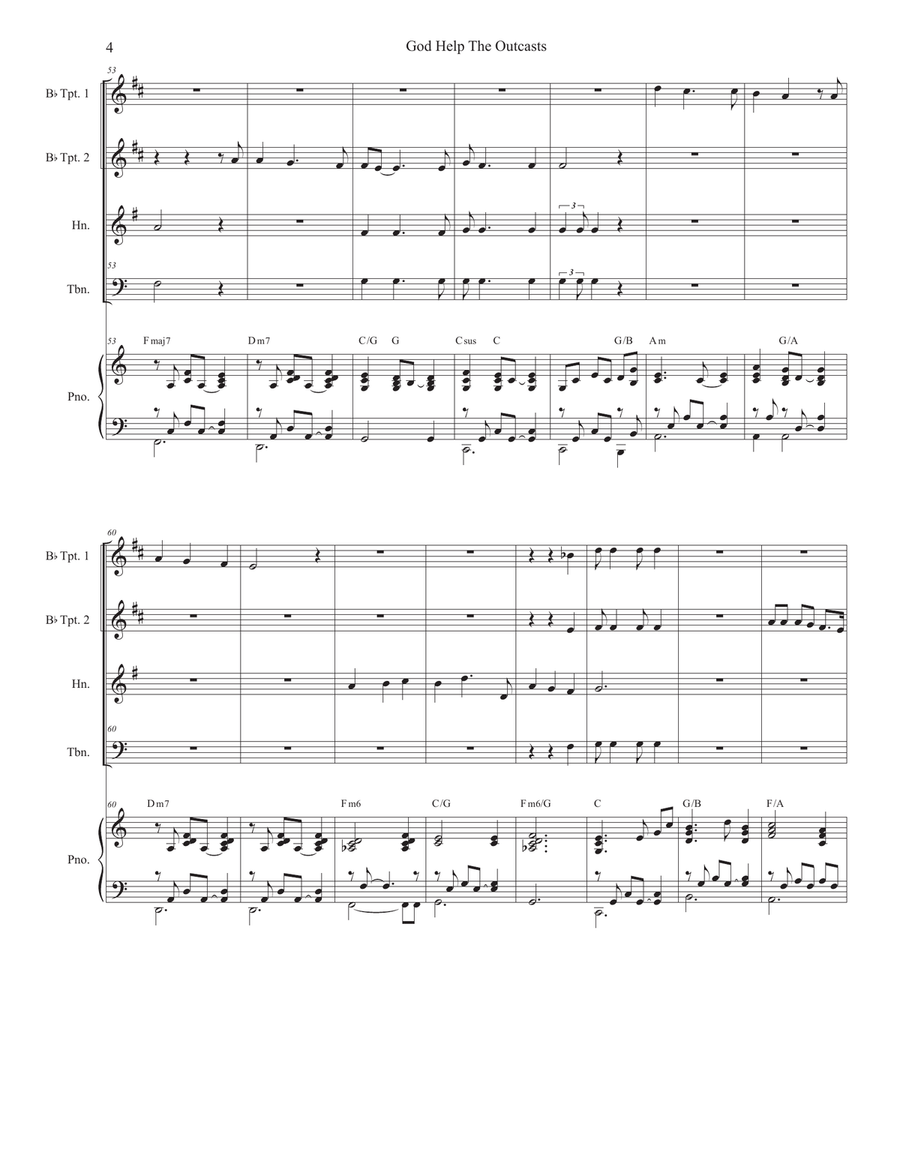 God Help The Outcasts Brass Ensemble scores gallery preview page 4