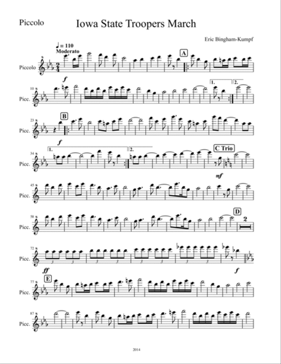 Iowa State Troopers March Marching Band scores gallery preview page 6