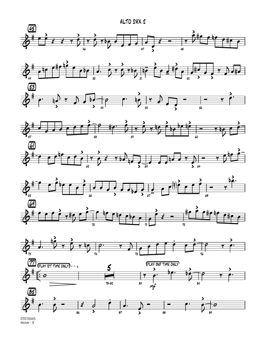 Move - Alto Sax 2 Move - Alto Sax 2 Jazz Ensemble scores gallery preview page 2