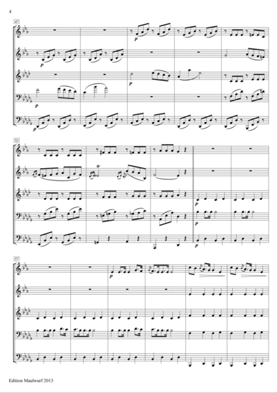 Funeral March (Chopin) Brass Quintet scores gallery preview page 4